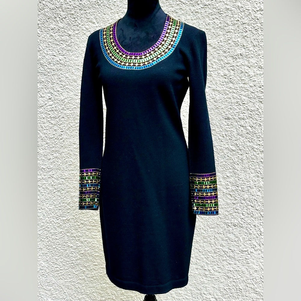 ST. John Jeweled cocktail dress Black/multicolor size 2
